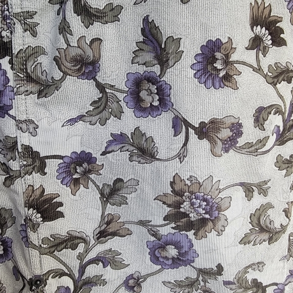 Eddie Bauer Corduroy Floral Pencil Skirt Straight Front Slit Cottage-cor… - Picture 9 of 15